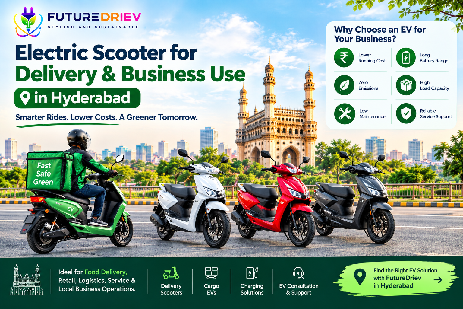Electric Scooter for Delivery & Business Use in Hyderabad | FutureDriev